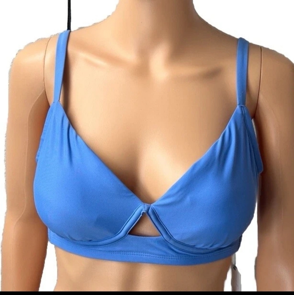 Women's Blue Bikini Top With Cut-Out - Shade & Shore - 34D